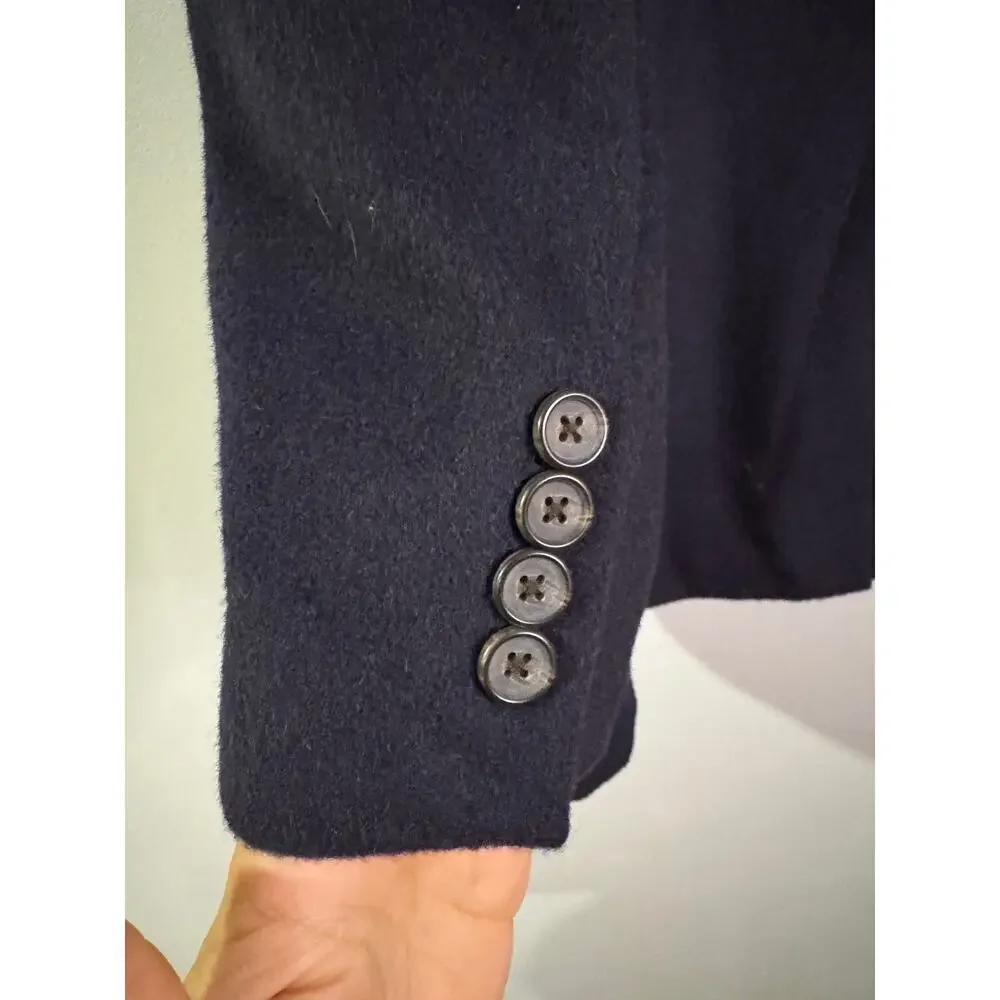 LAUREN Ralph Lauren 100% camel hair navy two button blazer size 44R